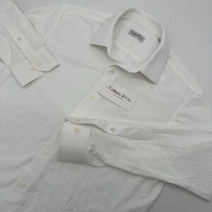 Collars & Co Men's Firm Semi-Spread Collar L/S Performance Dress Shirt, White